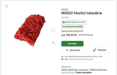 Náhled na tatarák na online marketu