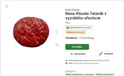 Náhled na tatarák na online marketu