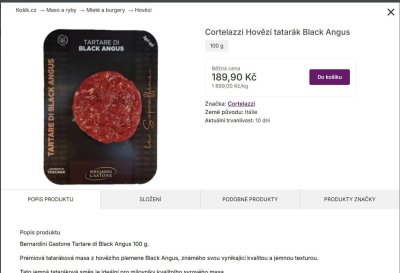 Náhled na tatarák na online marketu