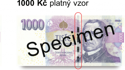 Nový platný vzor 1 000 Kč bankovky