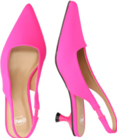 Růžové slingback lodičky na nízkém podpatku