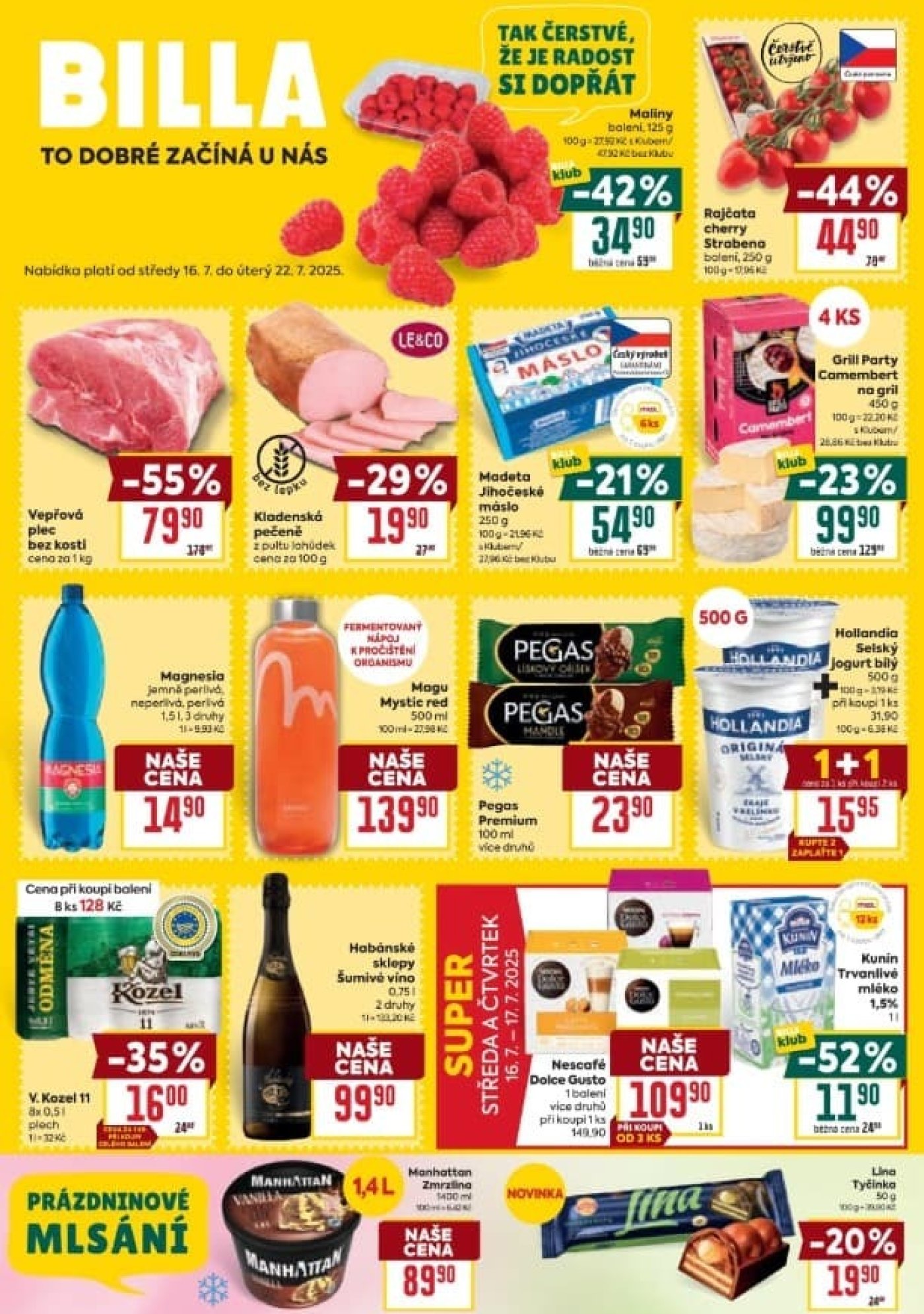 Akční leták týdne BILLA s platností od 16. 7.