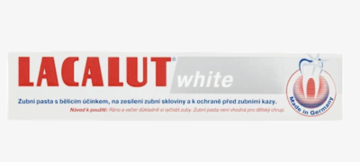 Zubní pasta v produktovém obalu