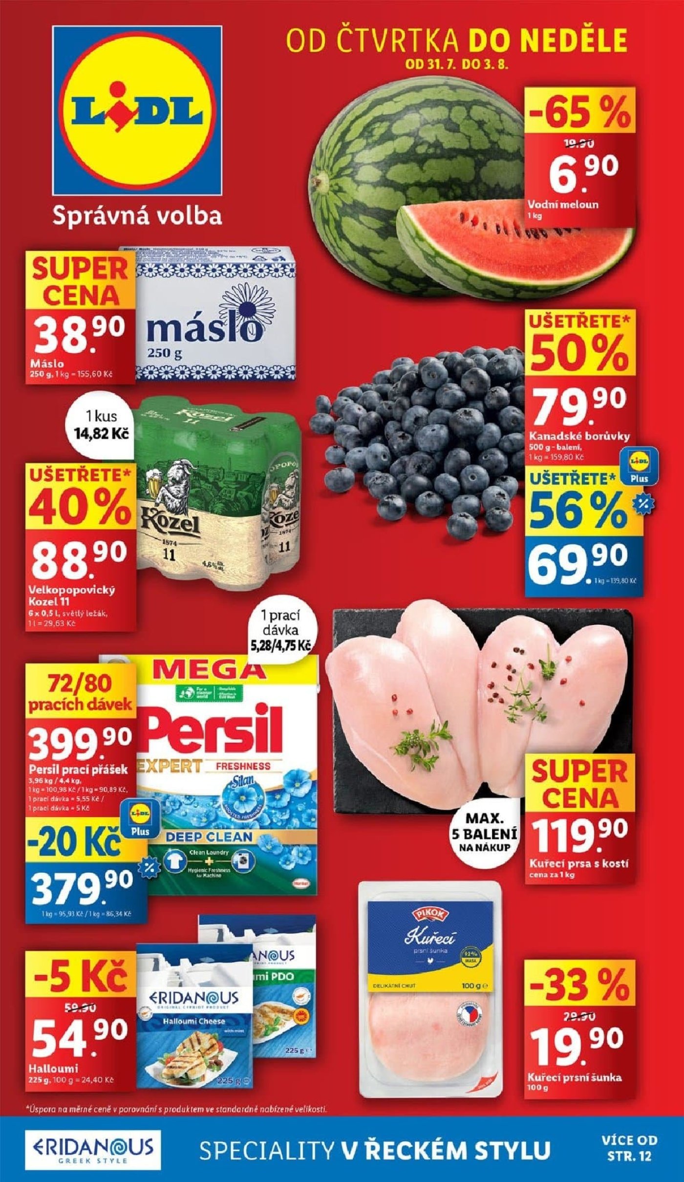 Akční leták týdne Lidl s platností od 31. 7.