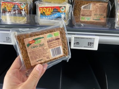 Tempeh v českém supermarketu