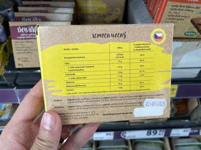 Tempeh v českém supermarketu