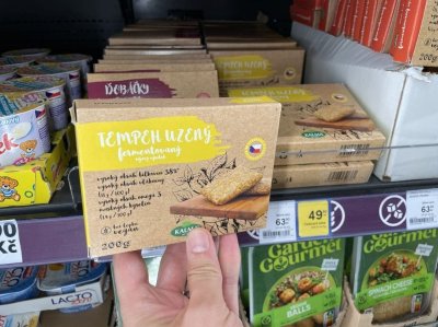 Tempeh v českém supermarketu