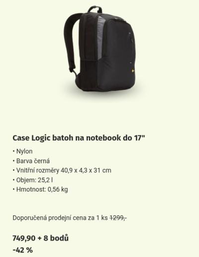 Školní batoh, informace o produktu