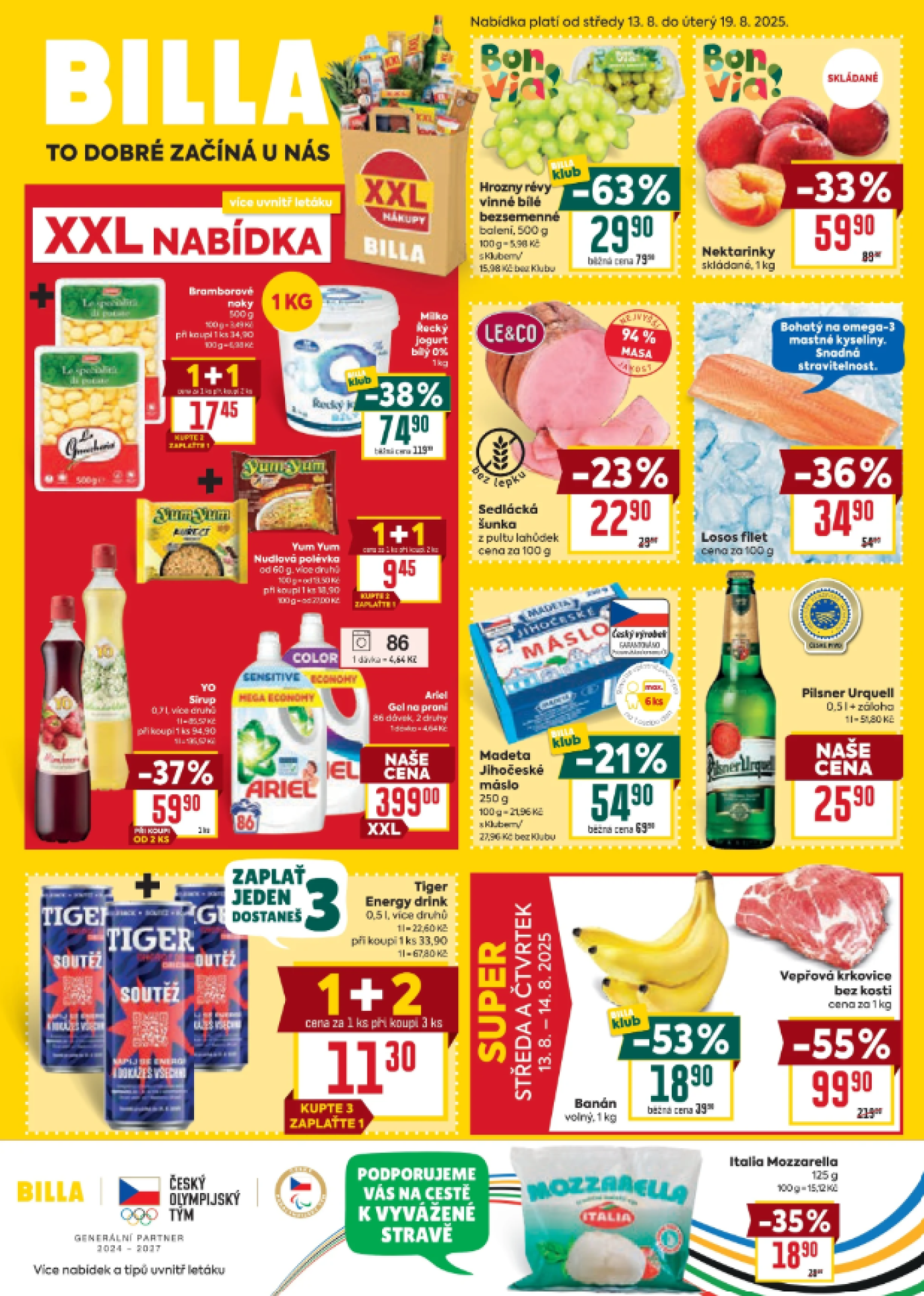Akční leták týdne BILLA s platností od 13. 8.