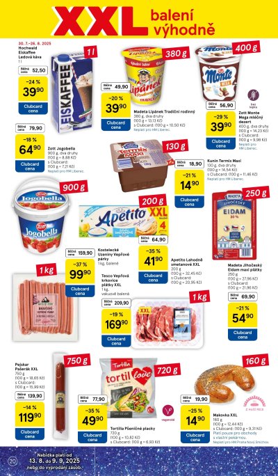 Akční leták týdne Tesco s platností od 20. 8.