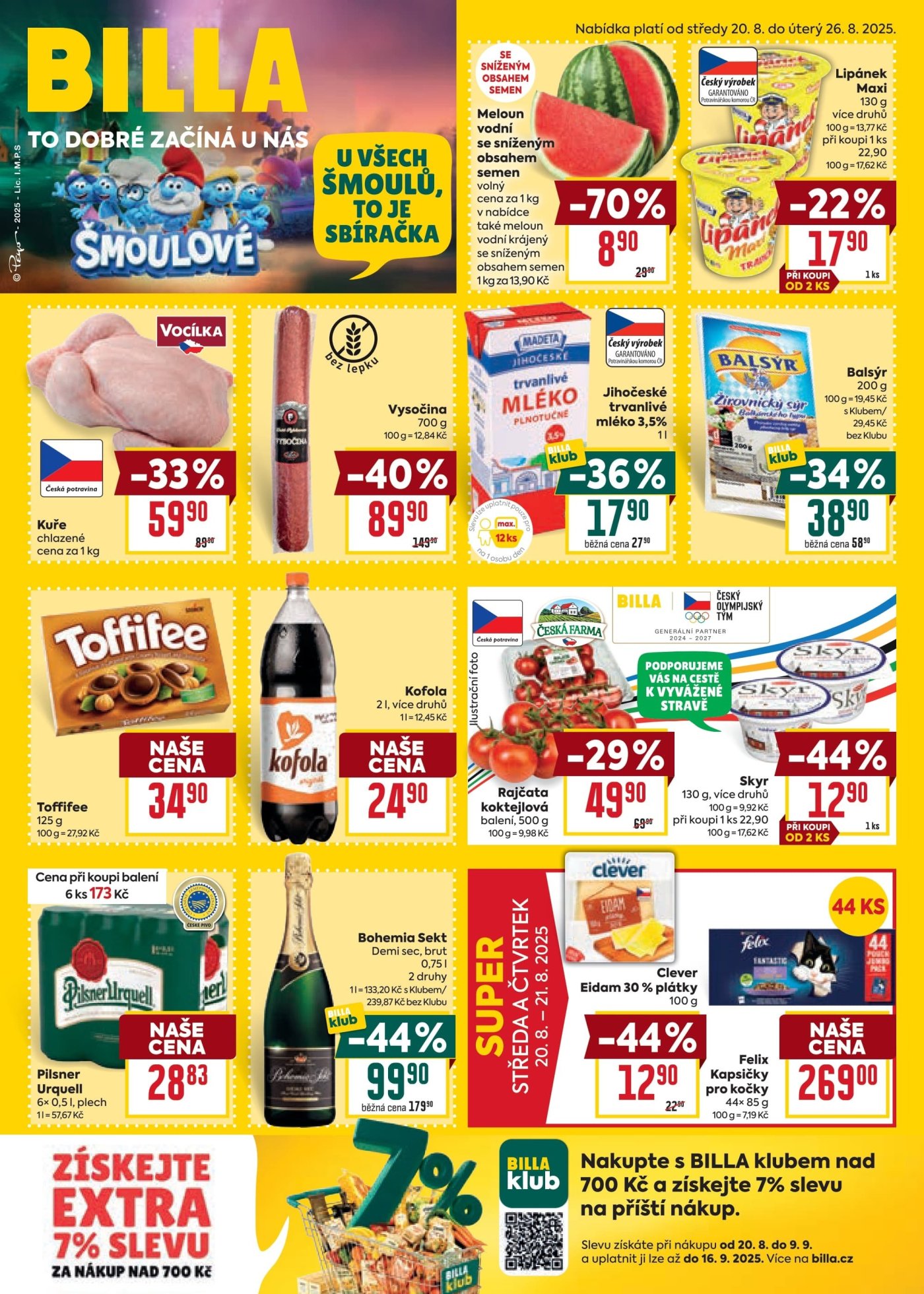 Akční leták týdne BILLA s platností od 20. 8.