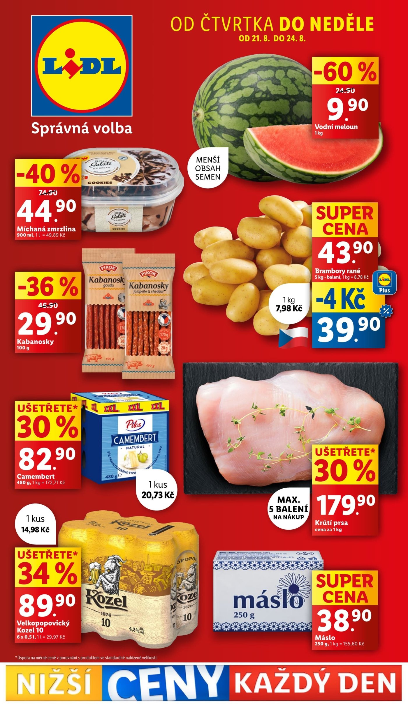 Akční leták týdne Lidl s platností od 21. 8.