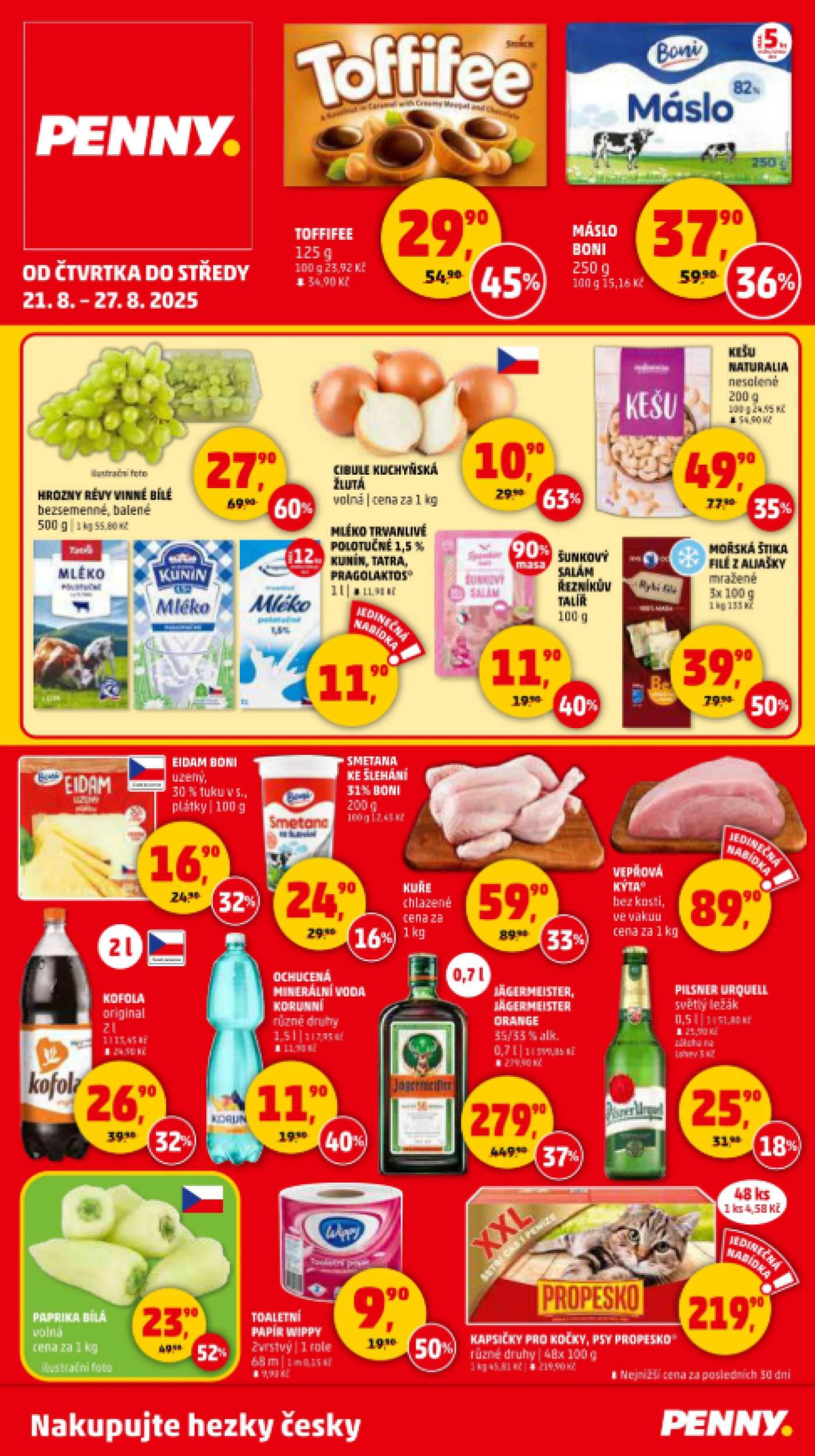 Akční leták týdne PENNY s platností od 21. 8.