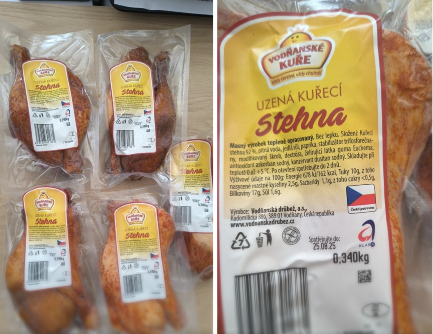 Uzená kuřecí stehna Vodňanské kuře
