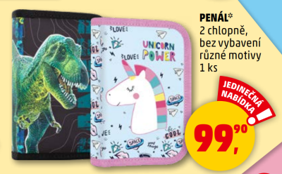 Dva školní penály a cenovka