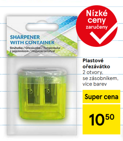 Plastové ořezávátko a cena