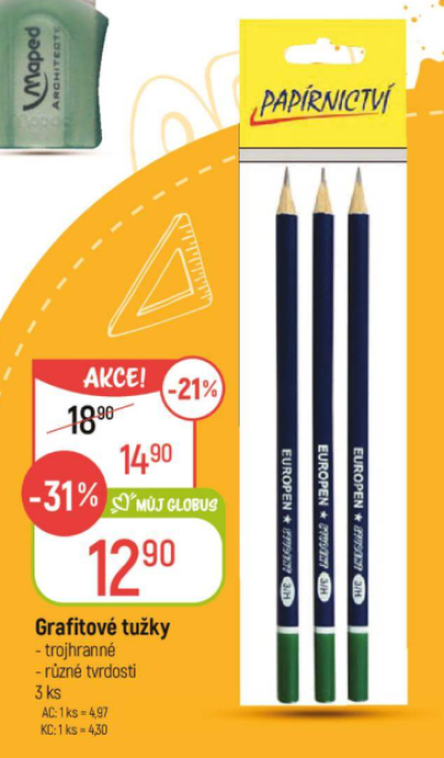 Tři grafitové tužky ve slevě