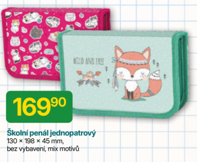 Dva školní penály a cenovka
