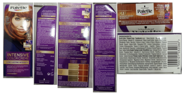 Barva na vlasy Schwarzkopf Palette v produktovém obalu vyfoceném ze všech stran