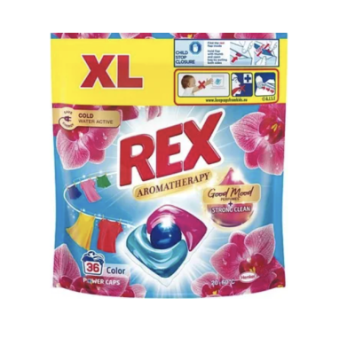 Prací kapsle Rex v produktovém obalu