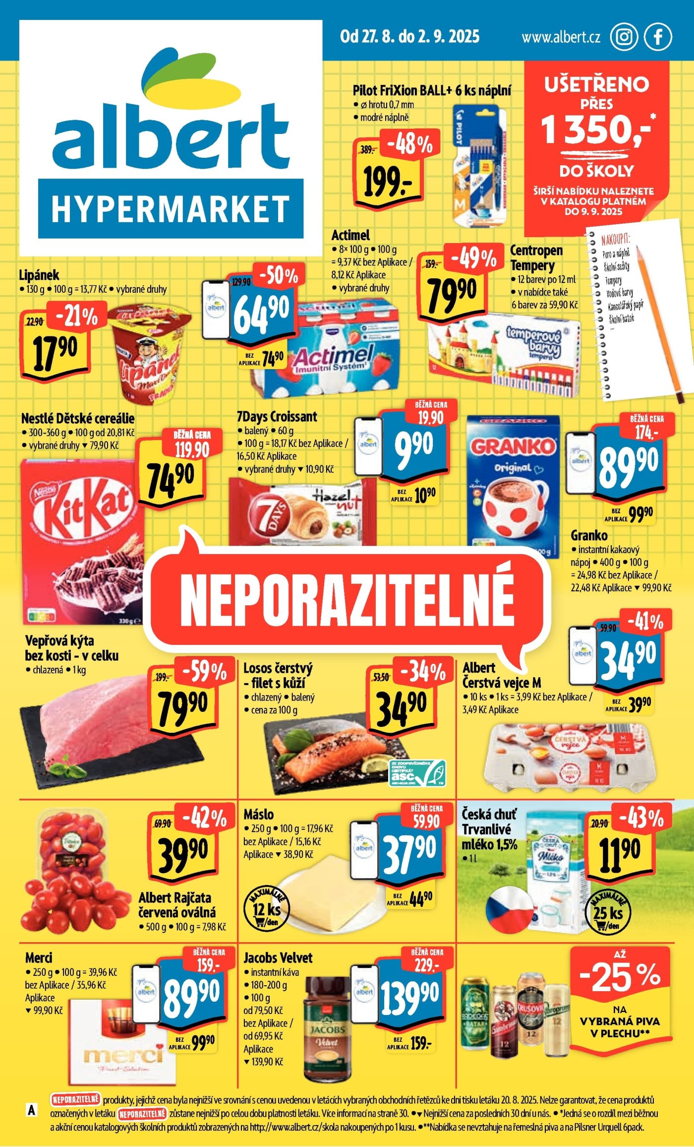 Akční leták týdne Albert s platností od 27. 8.
