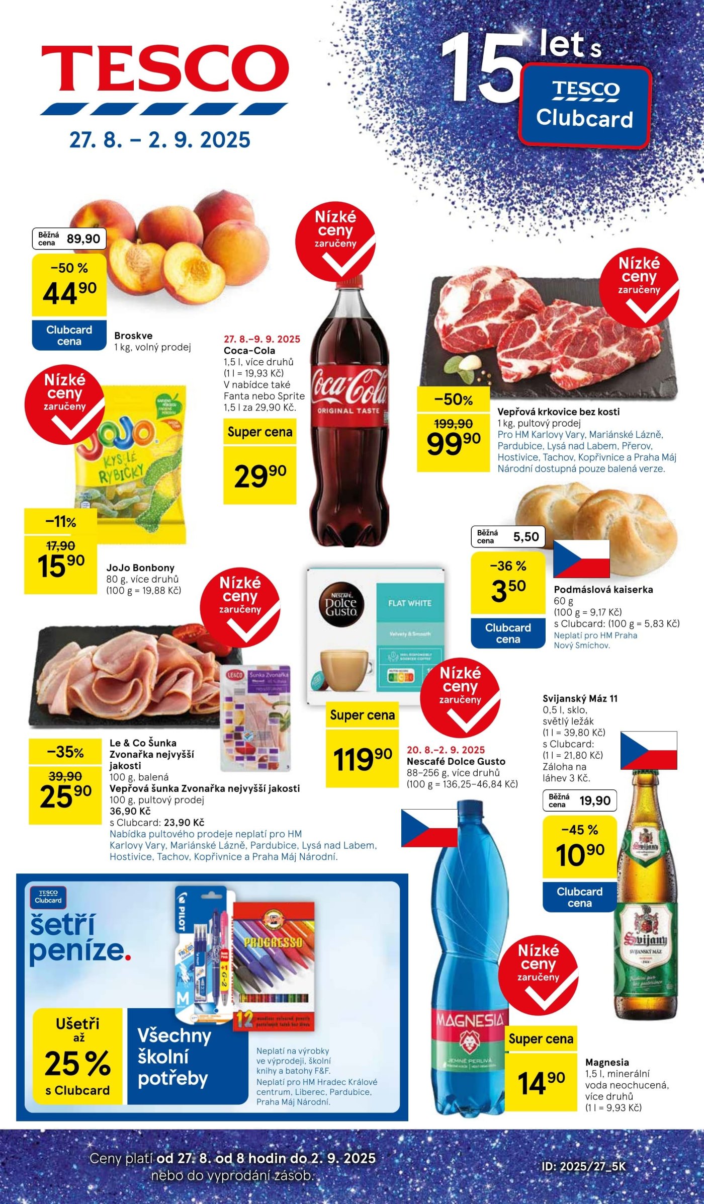 Akční leták týdne Tesco s platností od 27. 8.