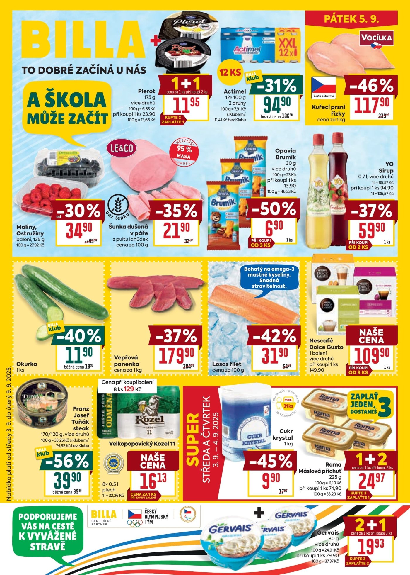 Akční leták týdne BILLA s platností od 3. 9.