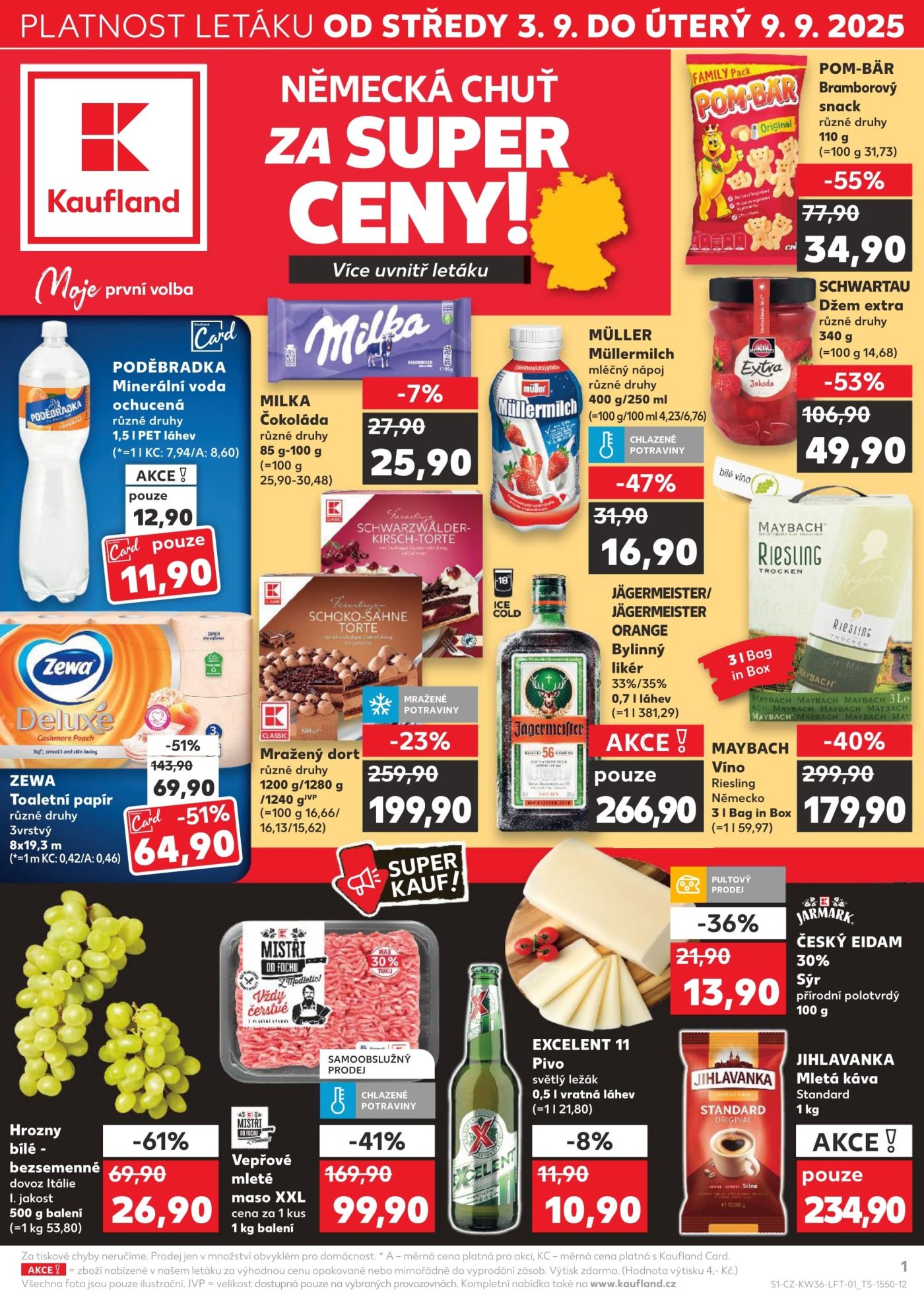Akční leták týdne Kaufland s platností od 3. 9.