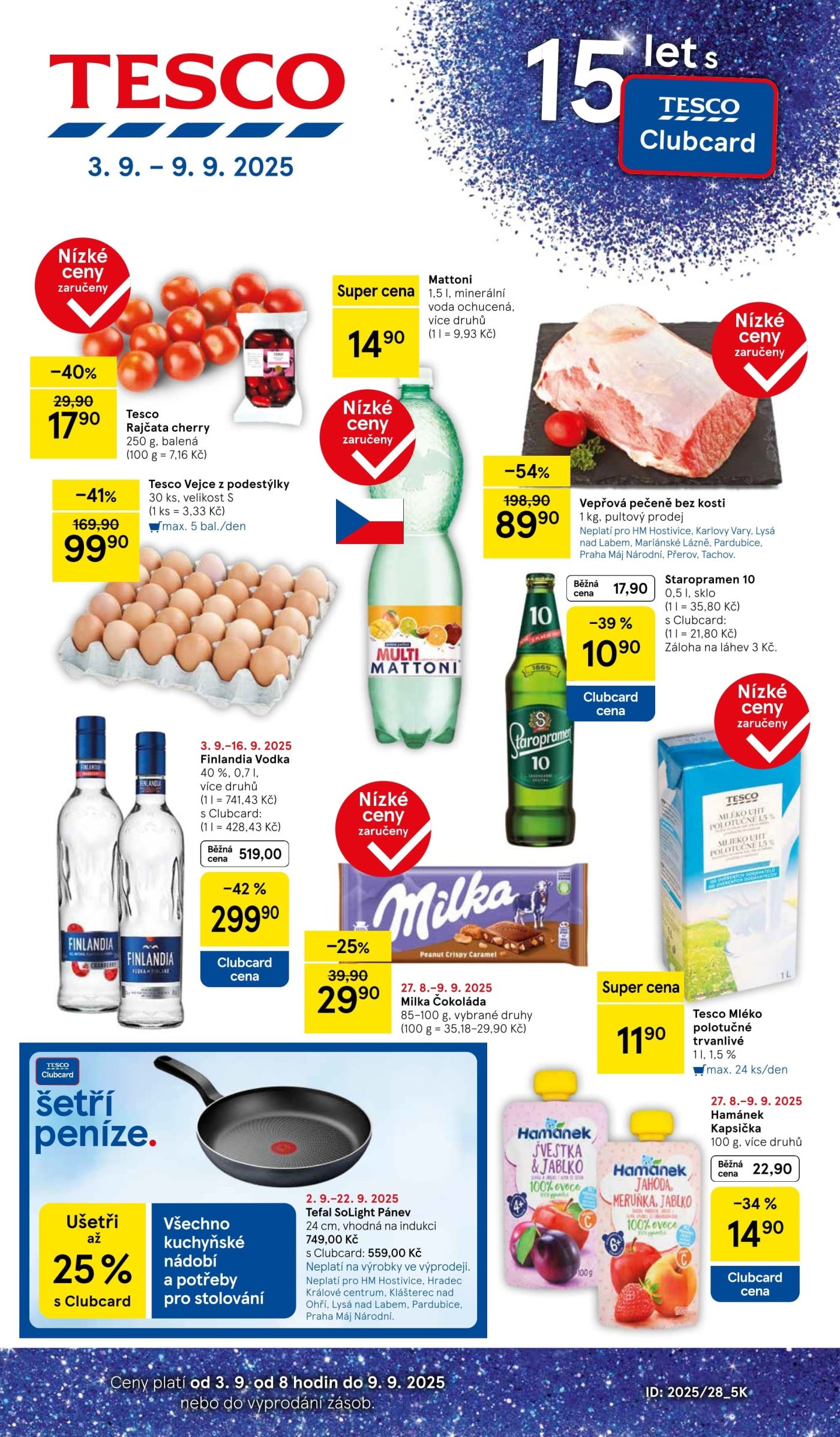 Akční leták týdne Tesco s platností od 3. 9.