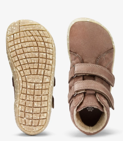 Dětské kotníkové barefoot boty hnědé barvy