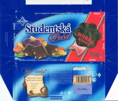 Čokoláda Studentská pečeť, obal z roku 2004