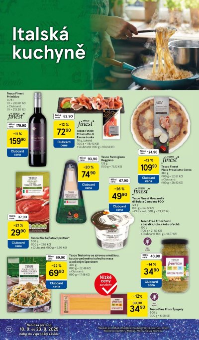 Akční leták týdne Tesco s platností od 10. 9.