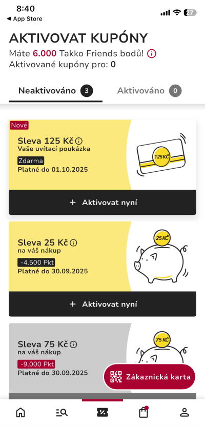 Věrnostní aplikace Takko Friends