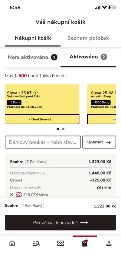 Věrnostní aplikace Takko Friends