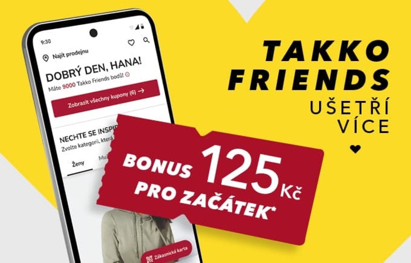 Upoutávka na věrnostní aplikaci Takko Friends