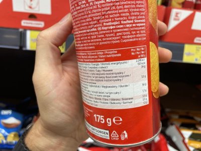 Etiketa na tubě Stapel Chips