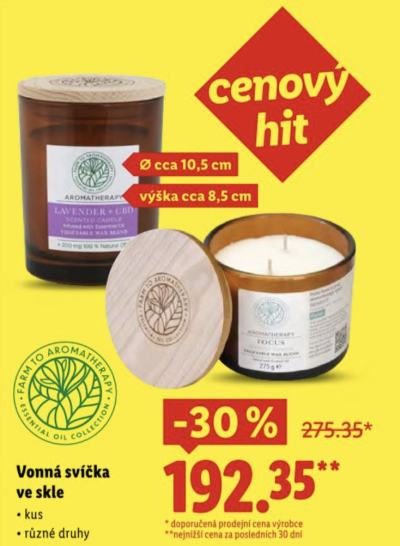 Leták Lidl se svíčkou