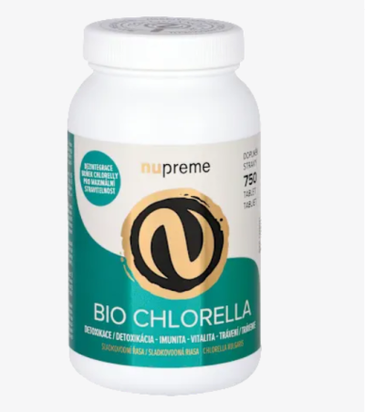 Chlorella v produktovém obalu