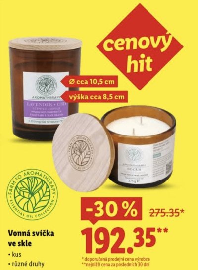 Leták Lidl se svíčkou