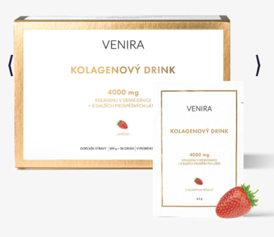 Kolagenový prášek v sáčcích v produktovém obalu