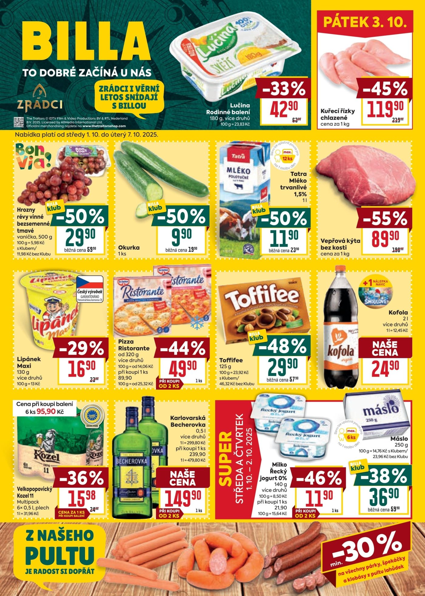 Akční leták týdne BILLA s platností od 1. 10.