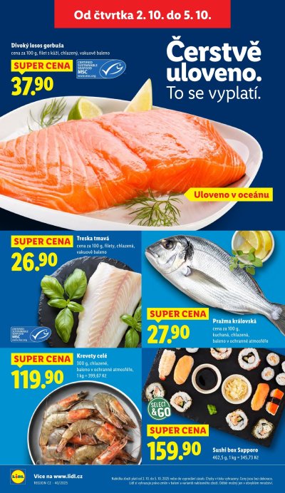 Akční leták týdne Lidl s platností od 2. 10.