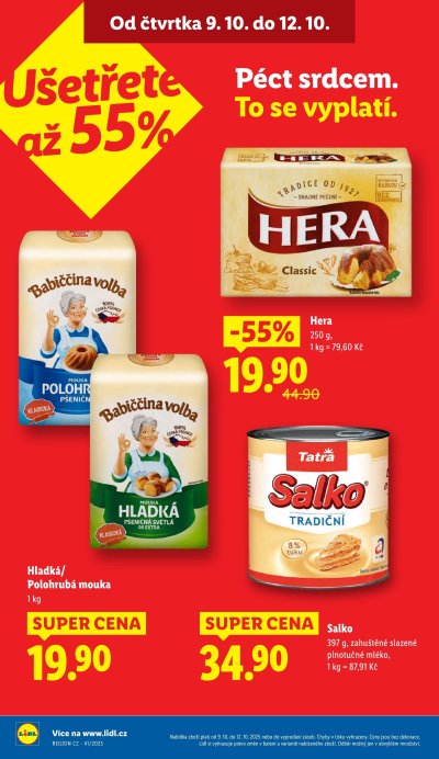Akční leták týdne Lidl s platností od 9. 10. 2025