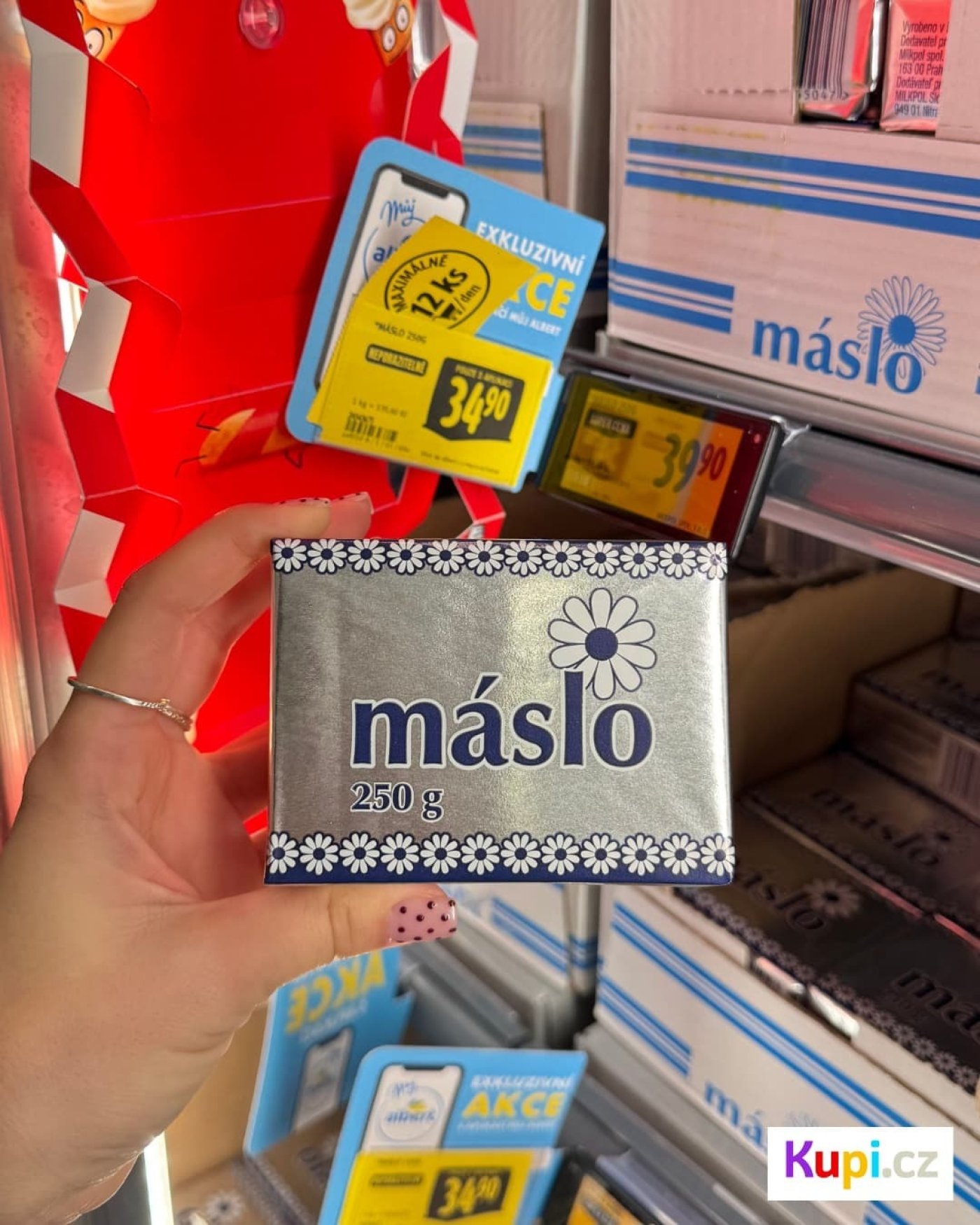 Máslo v Albertu za 34,90 Kč