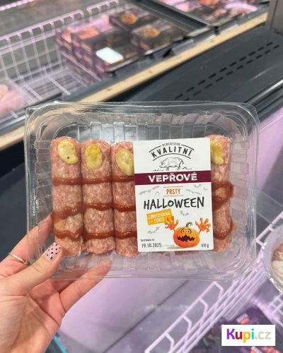Prsty Halloween z mletého masa