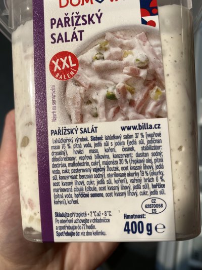 Pařížský salát v produktovém obalu
