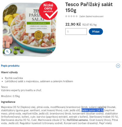 Pařížský salát na e-shopu