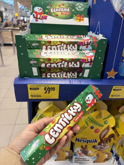 Vánoční lentilky v zimní edici,