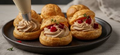 Profiterolky s husí paštikou