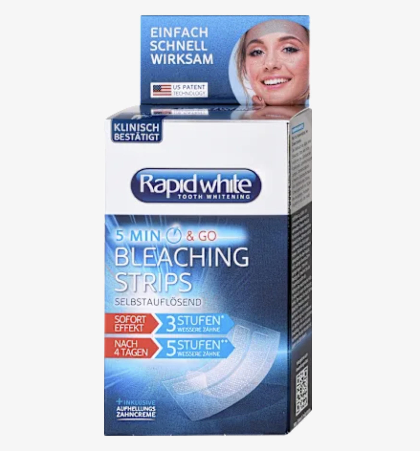 Bělicí pásky na zuby v produktovém balení